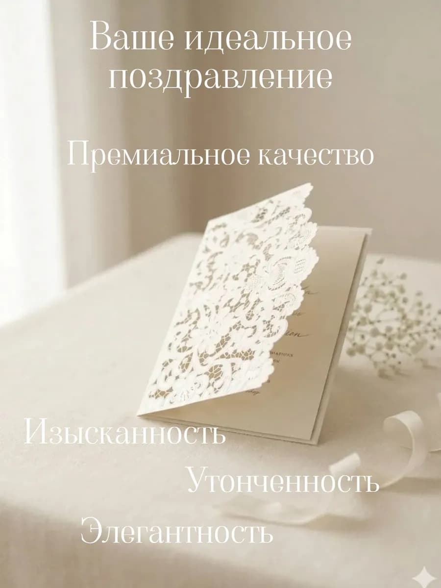 Открытка белое кружево — фото 2